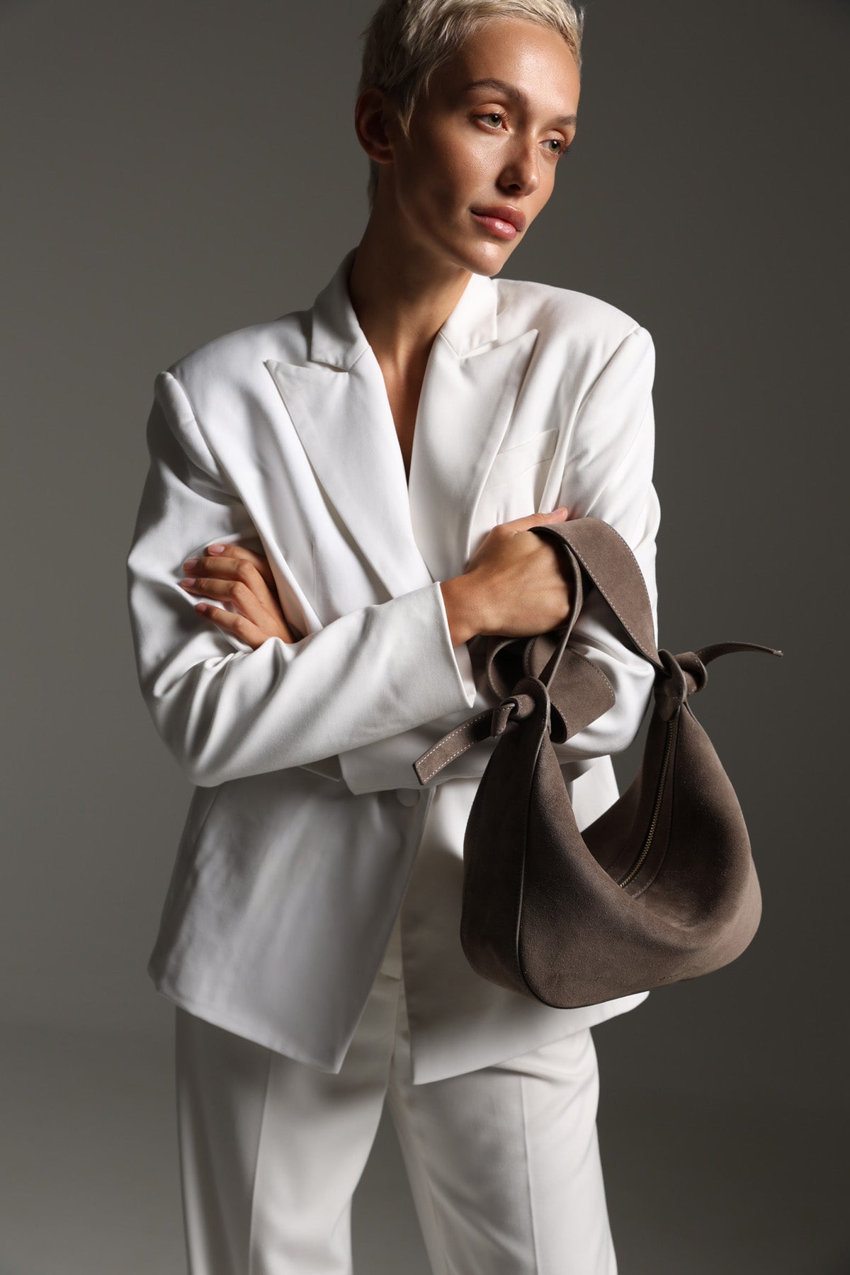 Suede bag Etape Croissant Grande Truffle Suede