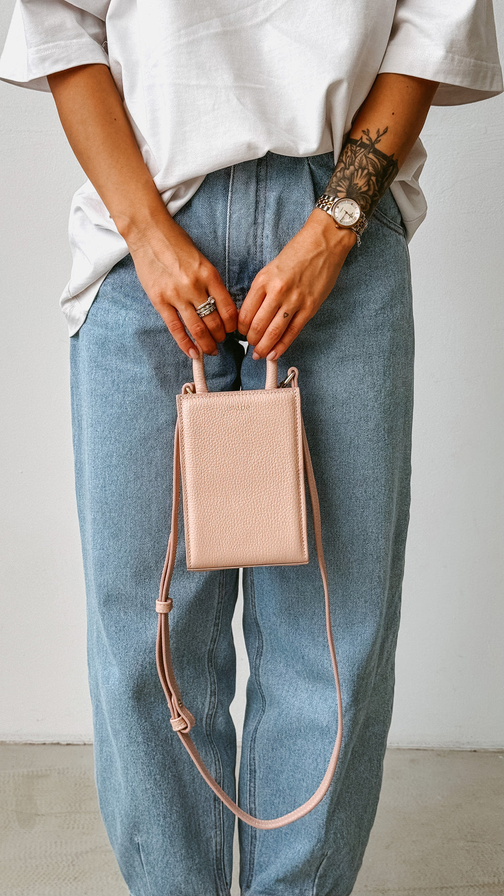 Leather bag Etape MIMI BAG Powder