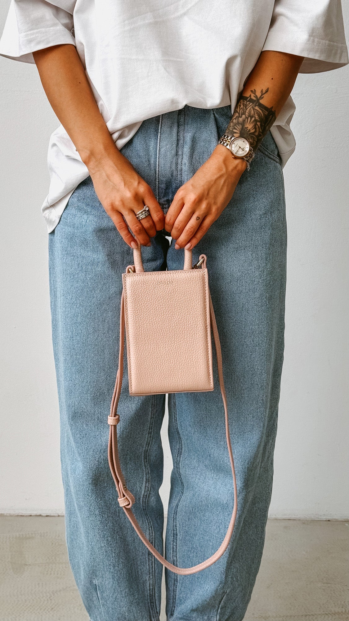Leather bag Etape MIMI BAG Powder