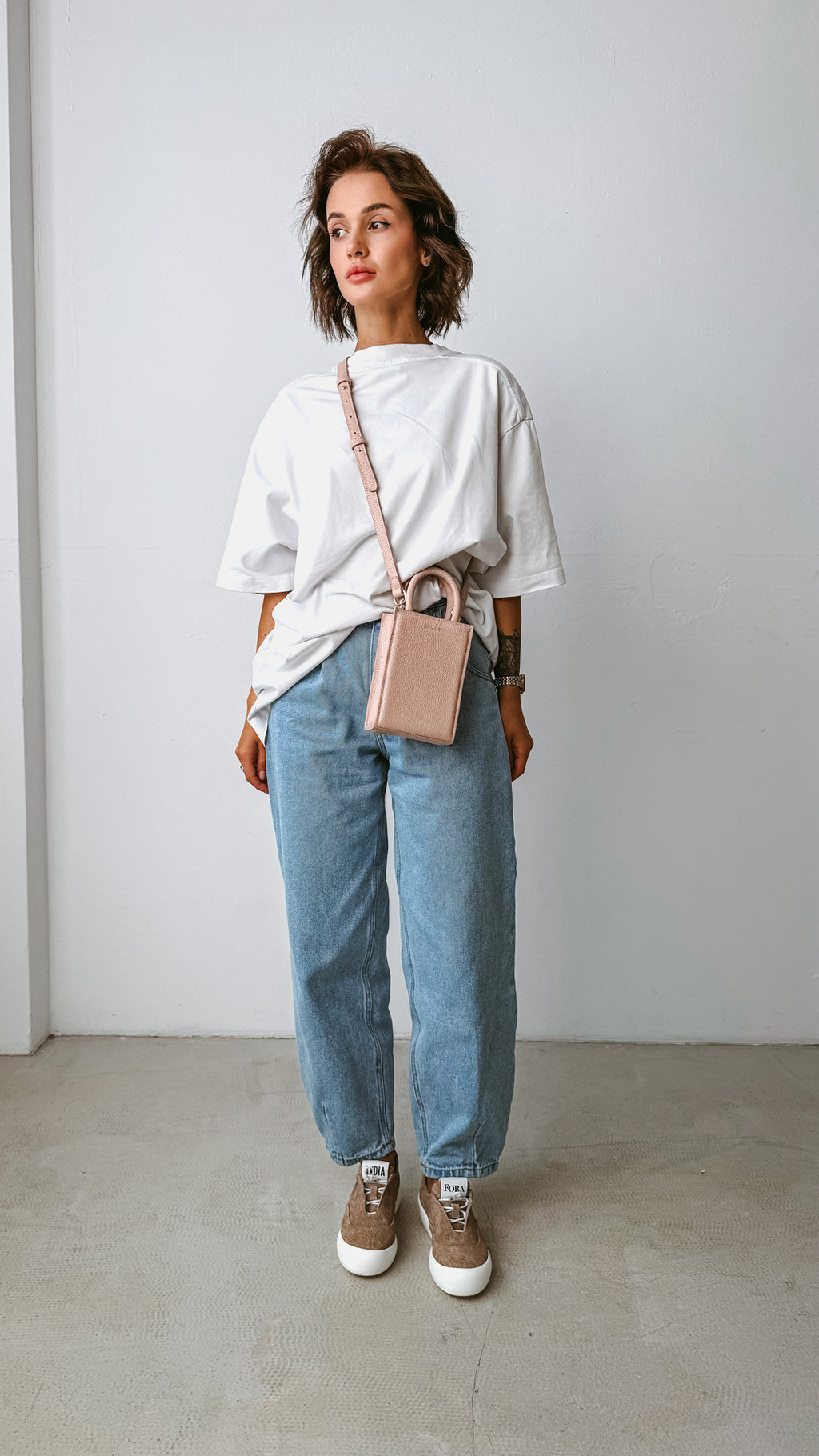 Leather bag Etape MIMI BAG Powder