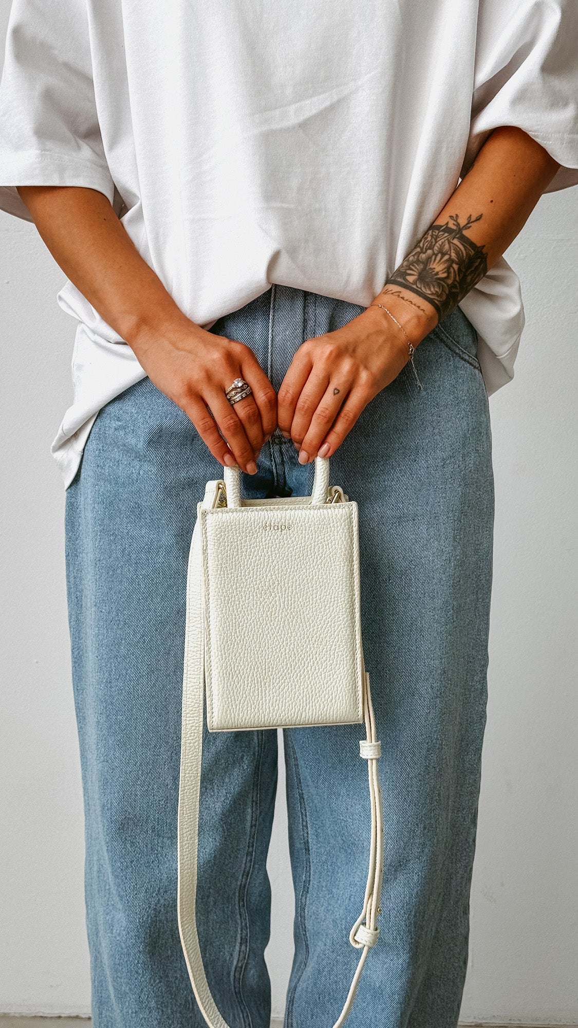 Leather bag Etape MIMI BAG White