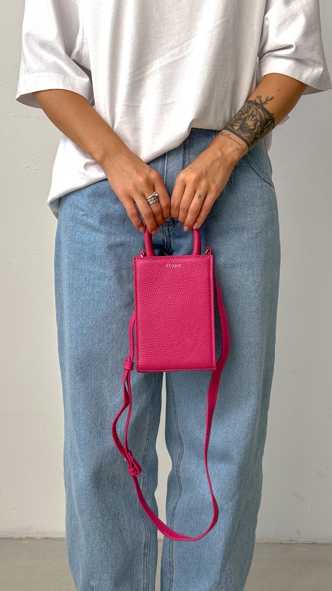 Leather bag Etape MIMI BAG Fuchsia