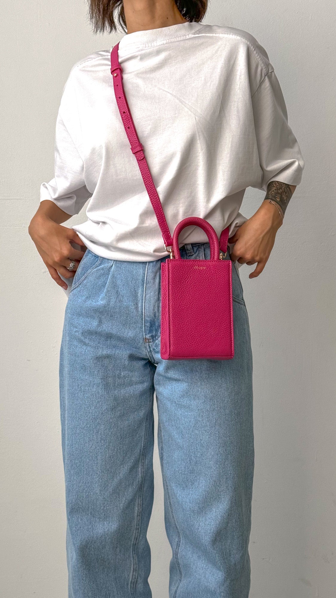 Leather bag Etape MIMI BAG Fuchsia