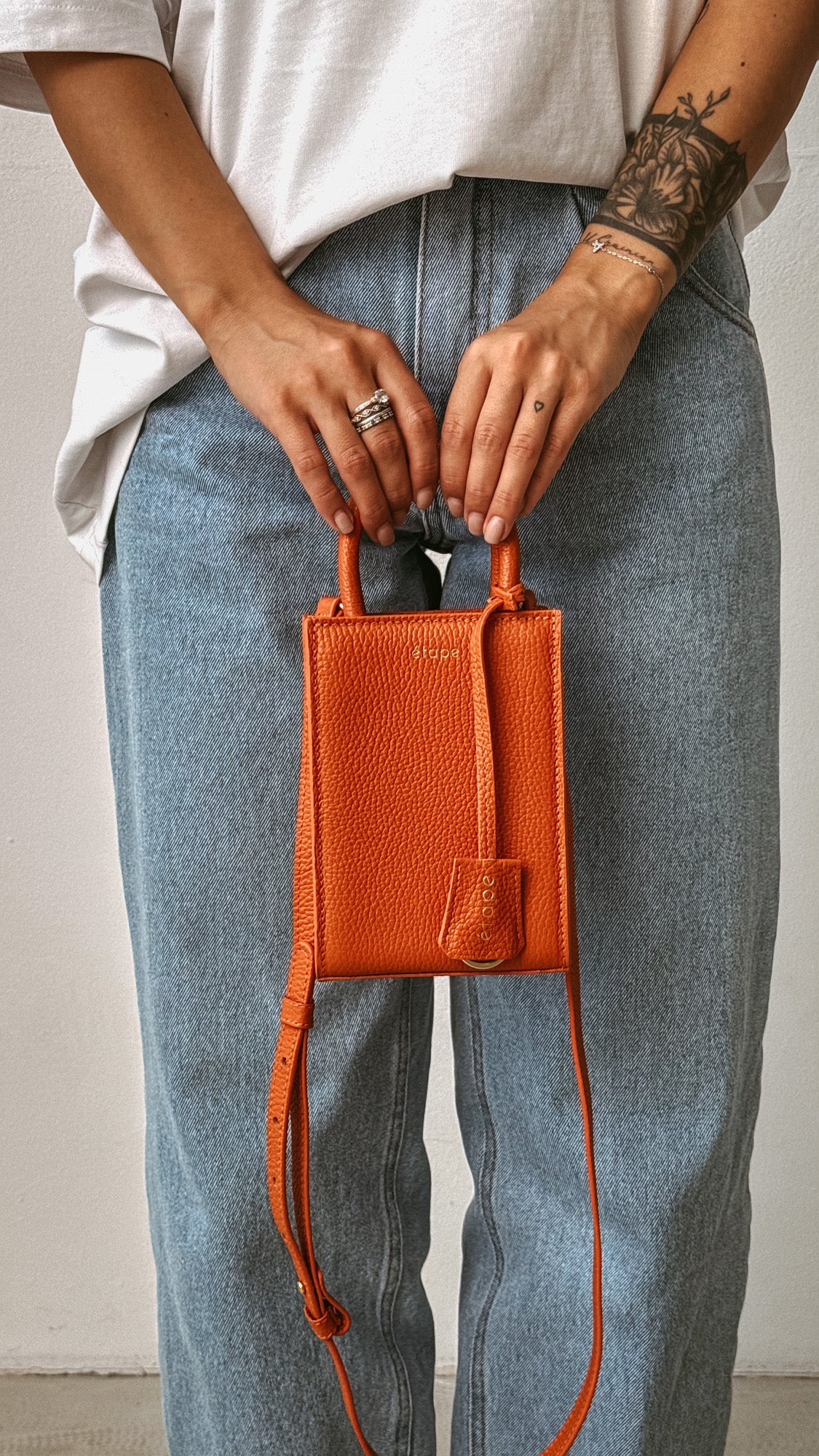 Leather bag Etape MIMI BAG Coral