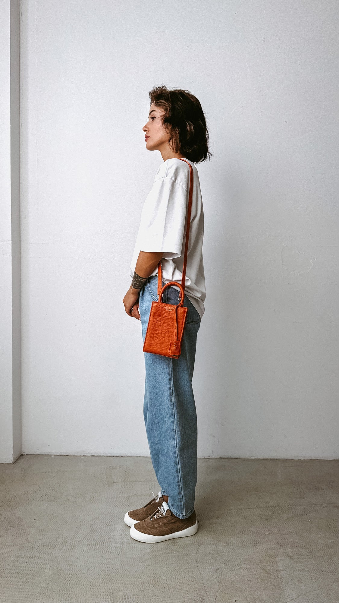 Leather bag Etape MIMI BAG Coral