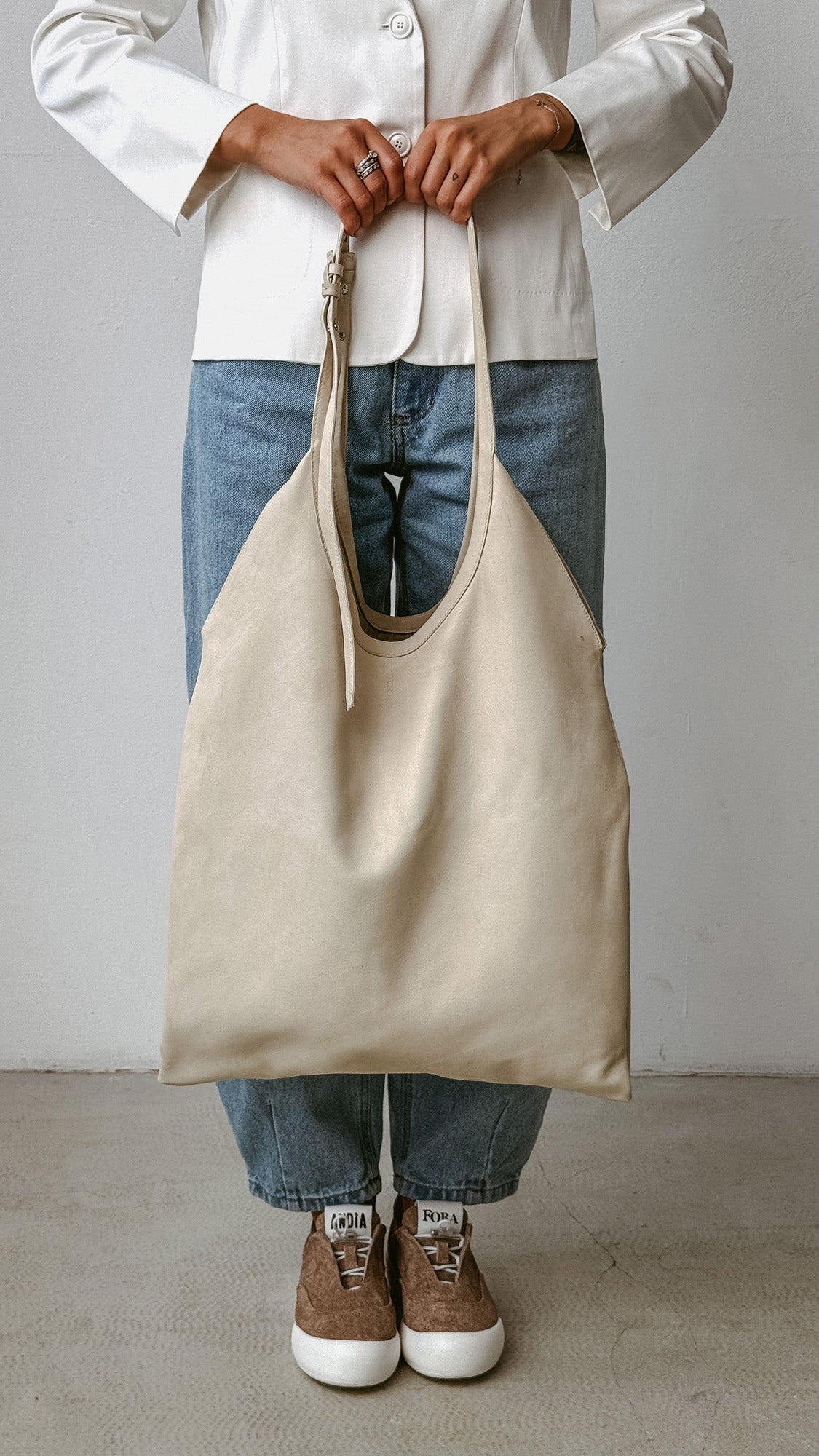Leather bag Etape La Poche Grand 0017 Lait