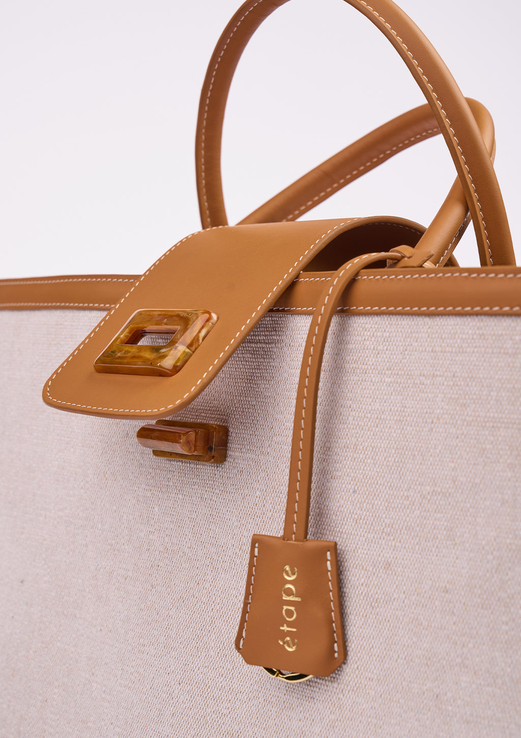Canvas/Leather Bag Etape Portofino Grande Canvas Wallnut