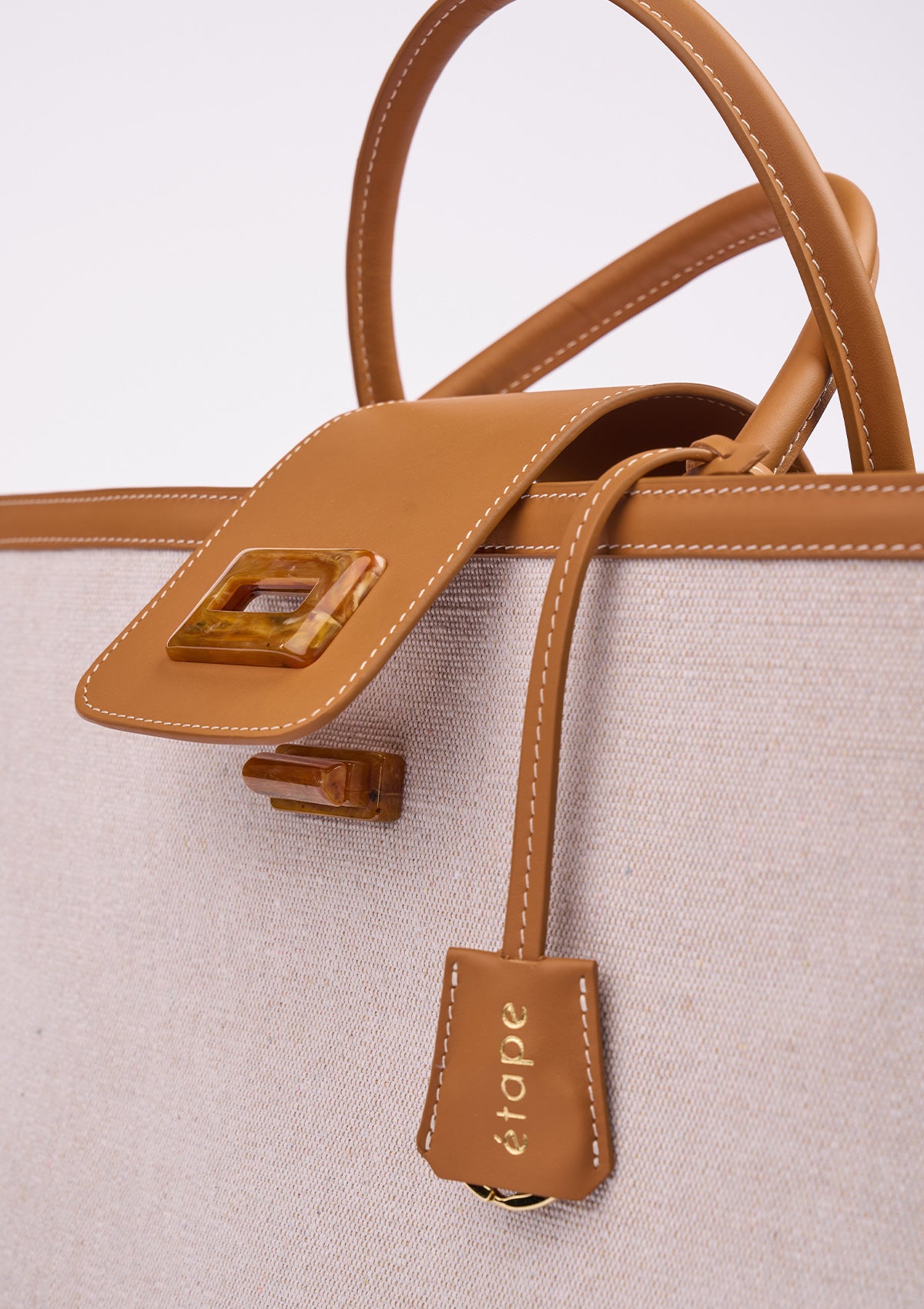 Canvas/Leather Bag Etape Portofino Grande Canvas Wallnut