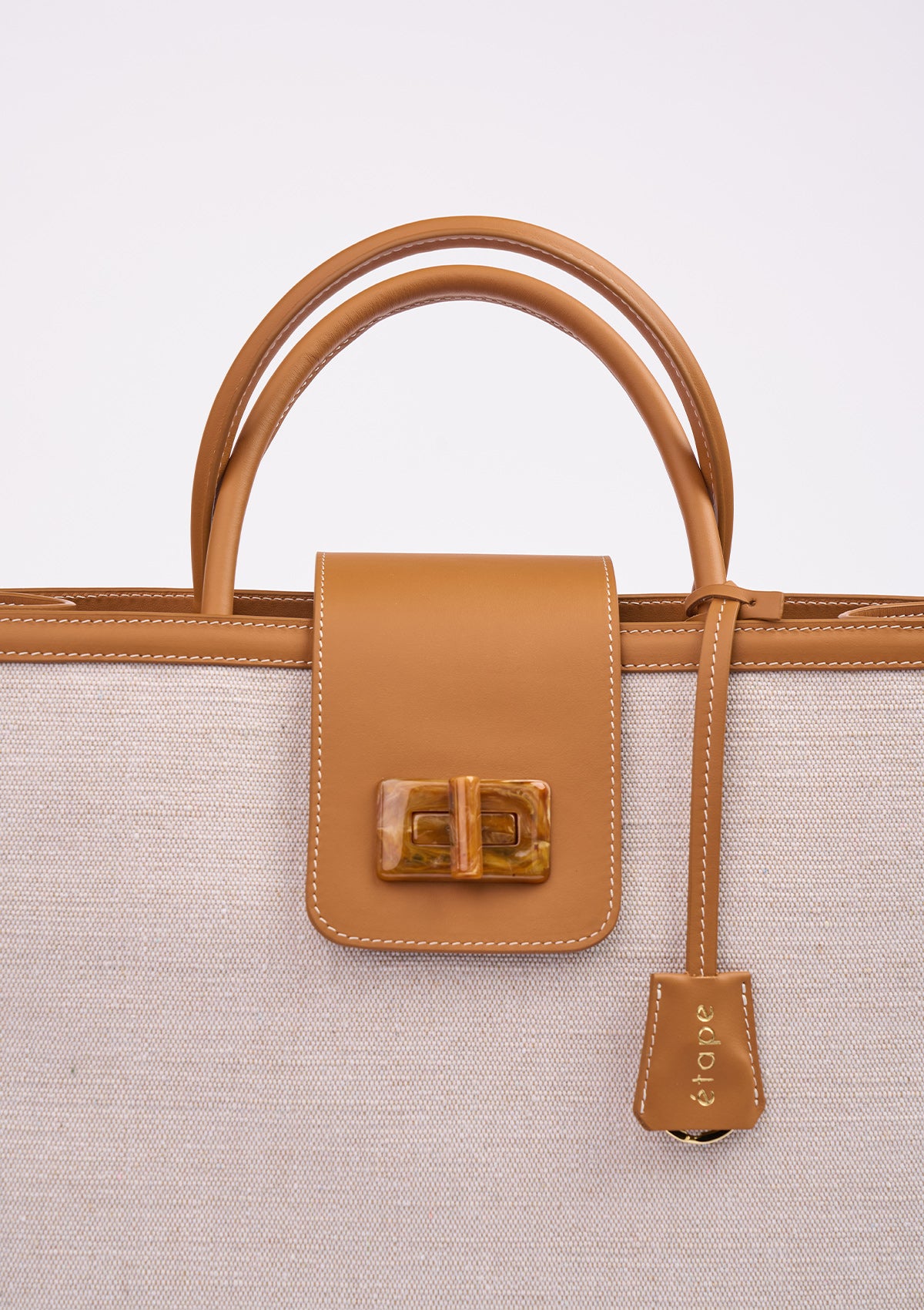 Canvas/Leather Bag Etape Portofino Grande Canvas Wallnut