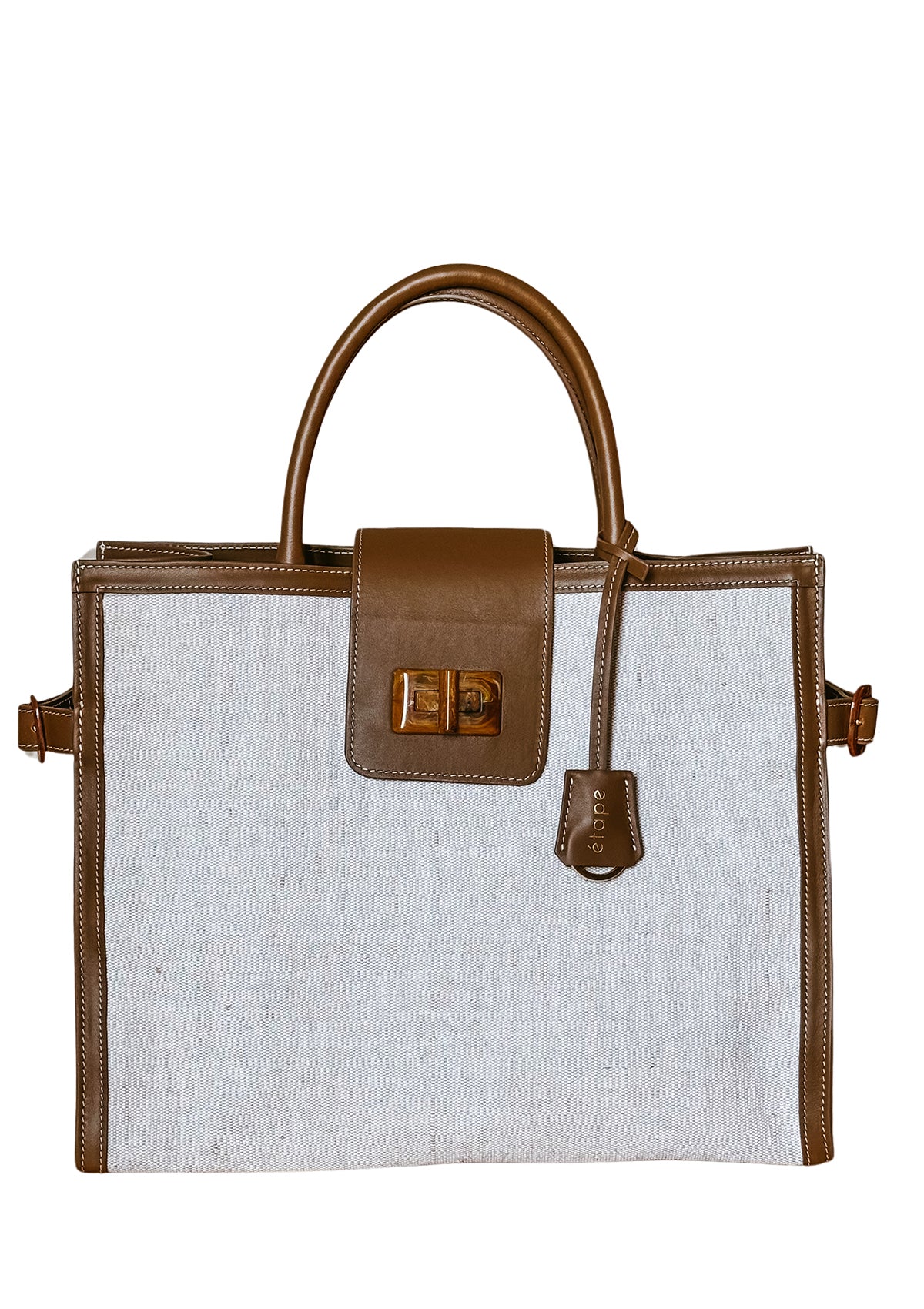 Canvas/Leather Bag Etape Portofino Grande Canvas Wallnut