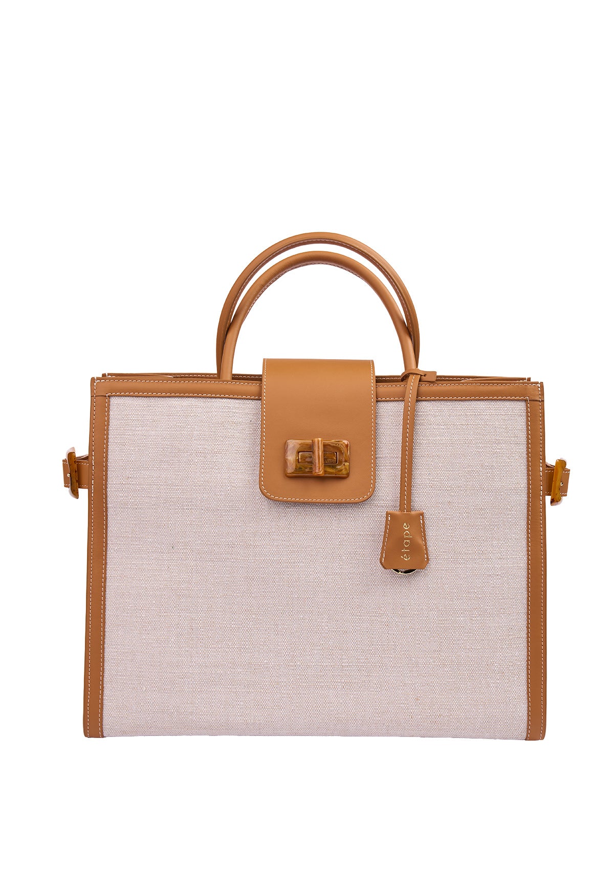 Canvas/Leather Bag Etape Portofino Grande Canvas Wallnut