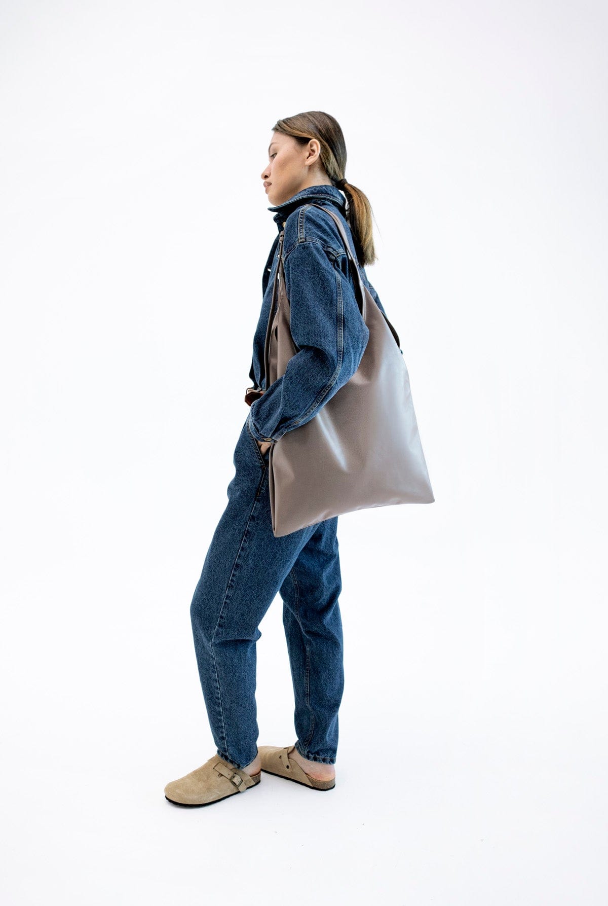 Leather bag Etape La Poche Grand 0017 Cappuccino