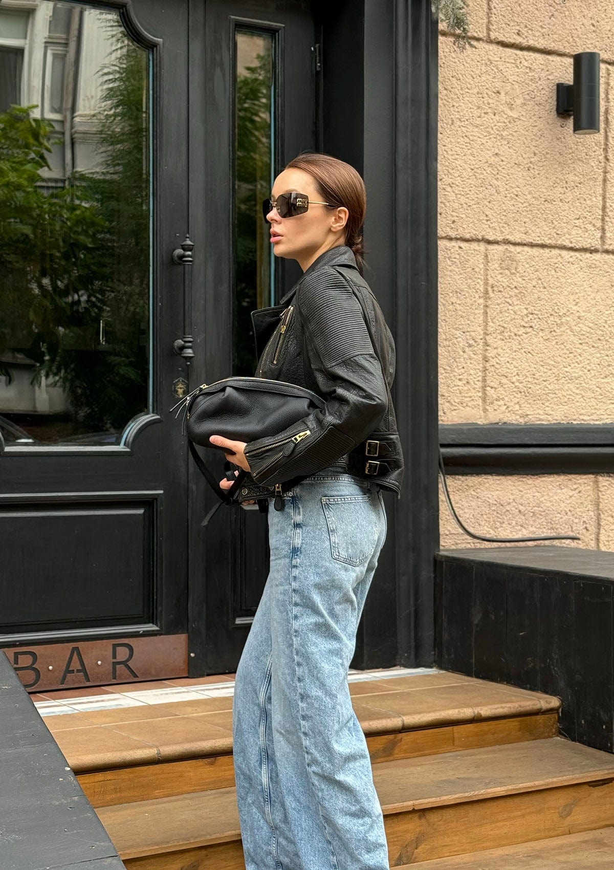 Leather bag Etape Venice Black Flotard