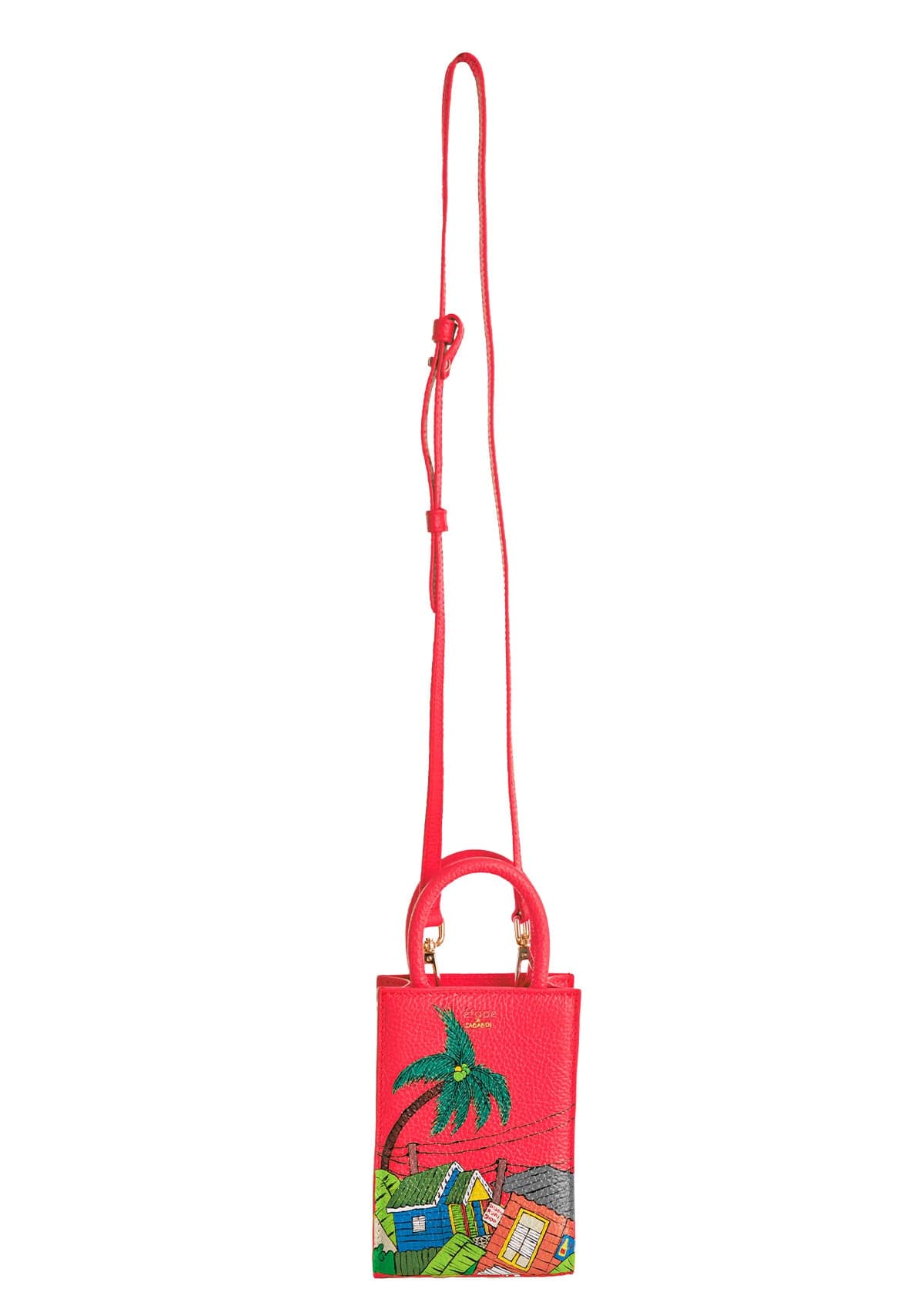 Leather bag Sagaboi x Ètape MIMI BAG Hand Painted Red