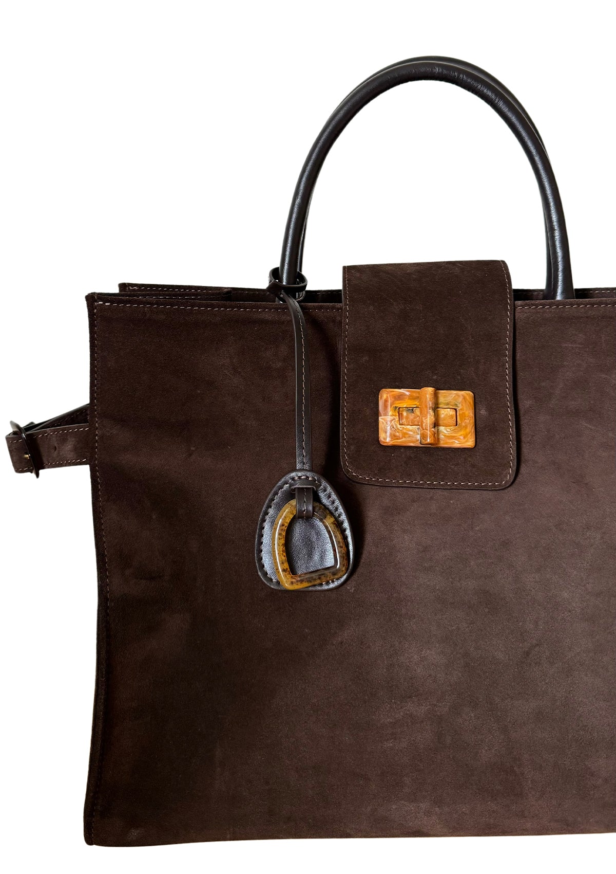 Suede bag Etape Milano Grande Chocolate