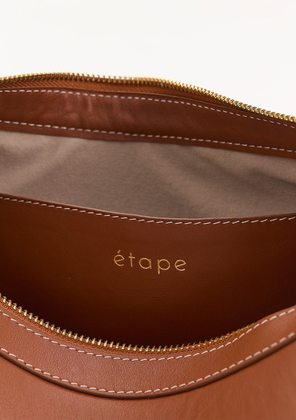 Leather bag Etape Croissant Grande Cognac Nappa
