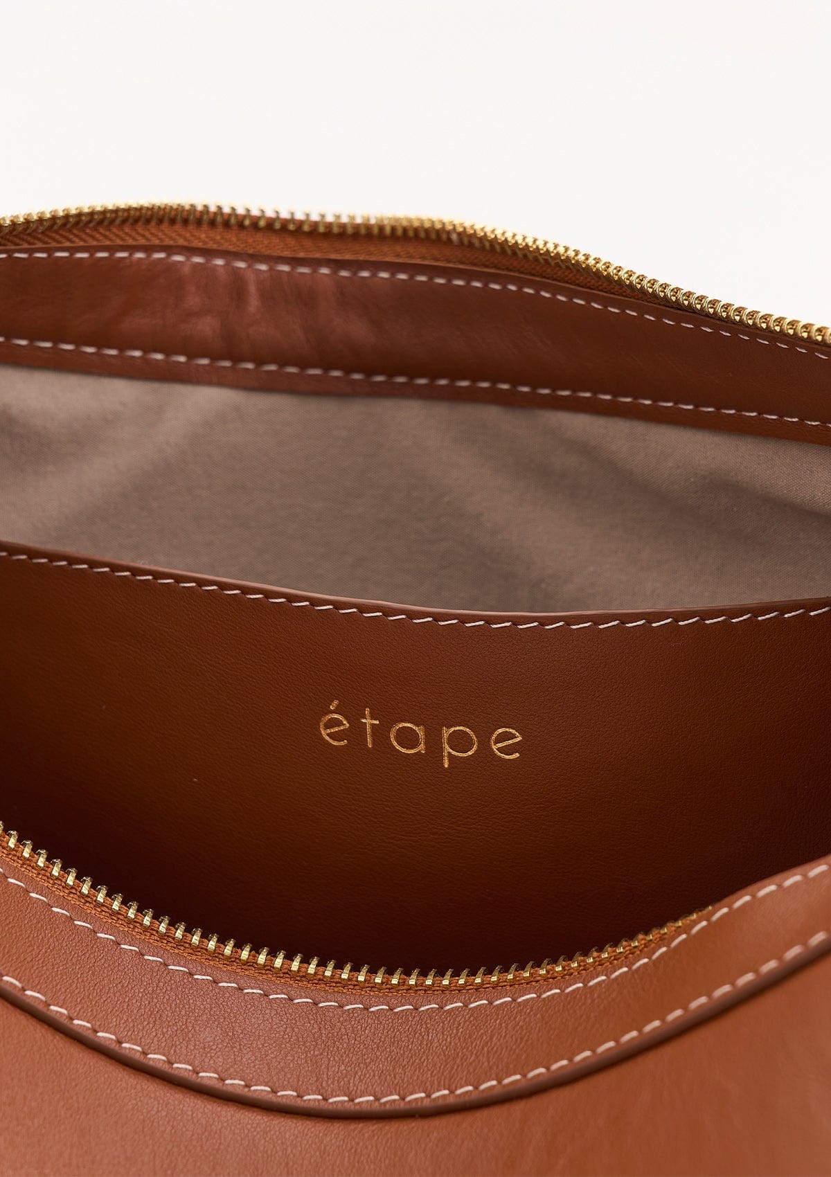 Leather bag Etape Croissant Grande Cognac Nappa