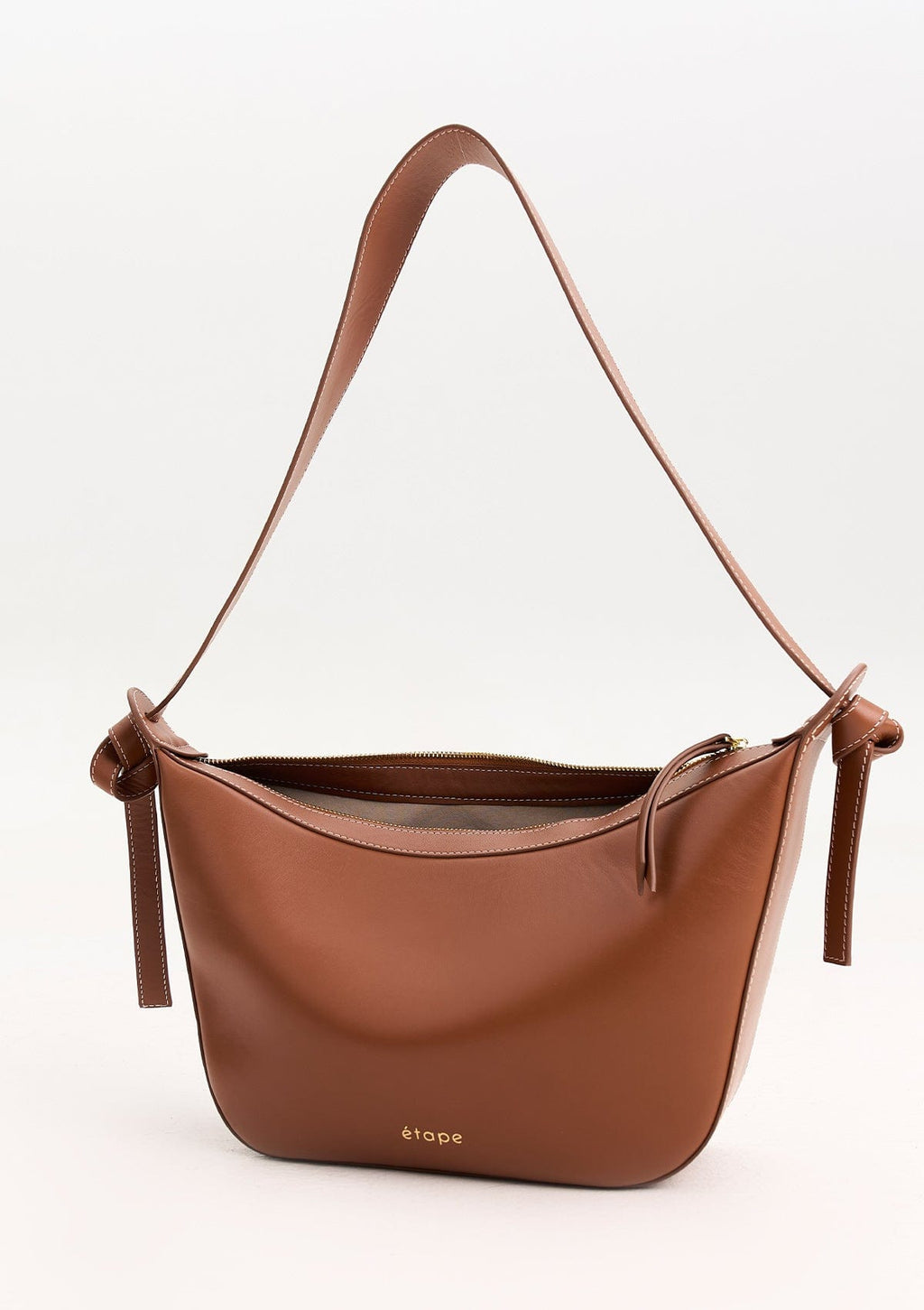 Leather bag Etape Croissant Grande Cognac Nappa