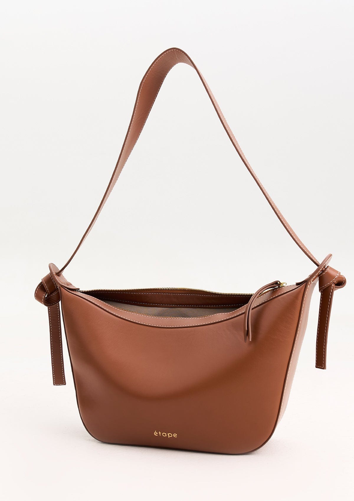 Leather bag Etape Croissant Grande Cognac Nappa