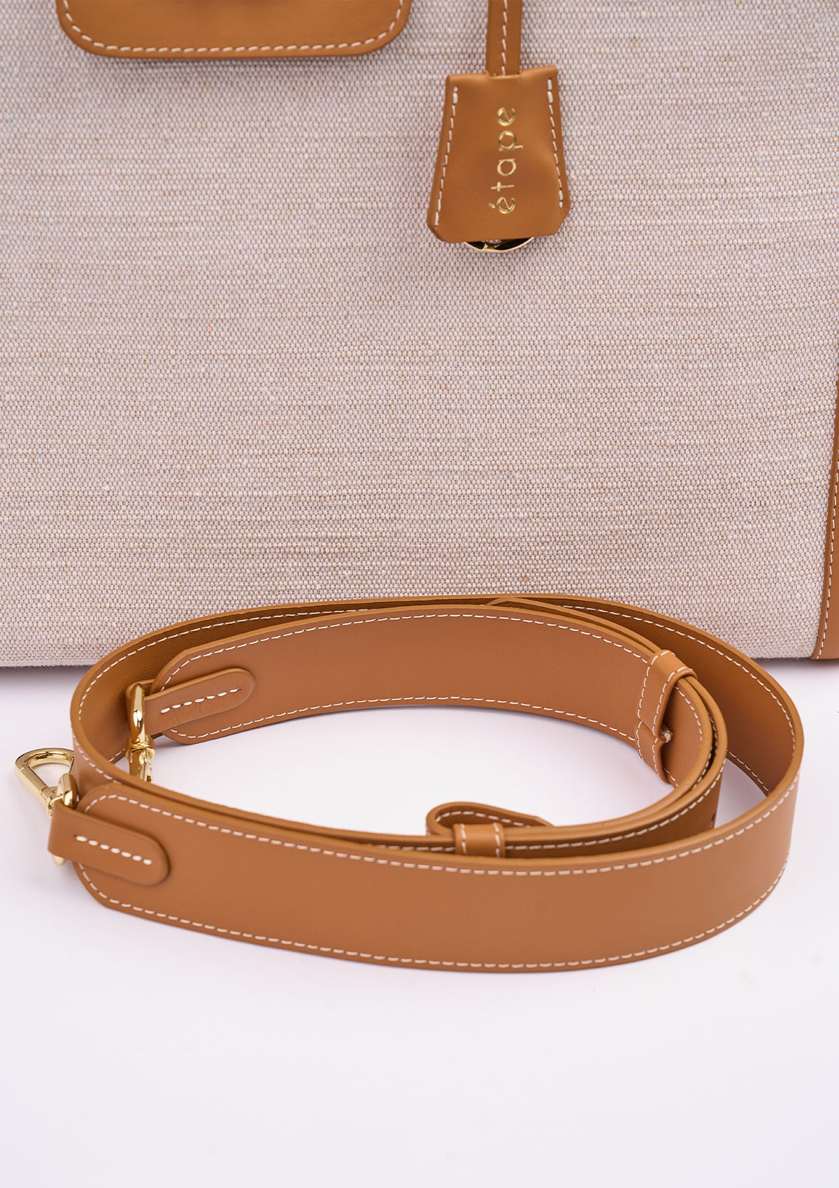 Canvas/Leather Bag Etape Portofino Grande Canvas Wallnut